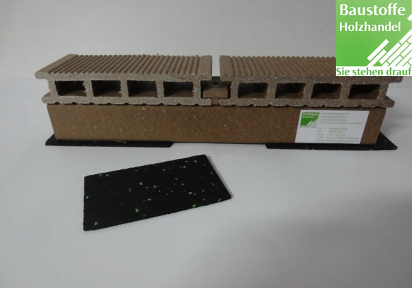 Basic Gummigranulat Pad - Unterlage für Unterkonstruktion bei  Terrassenverlegung 8 mm - Pack á 40 Stk.